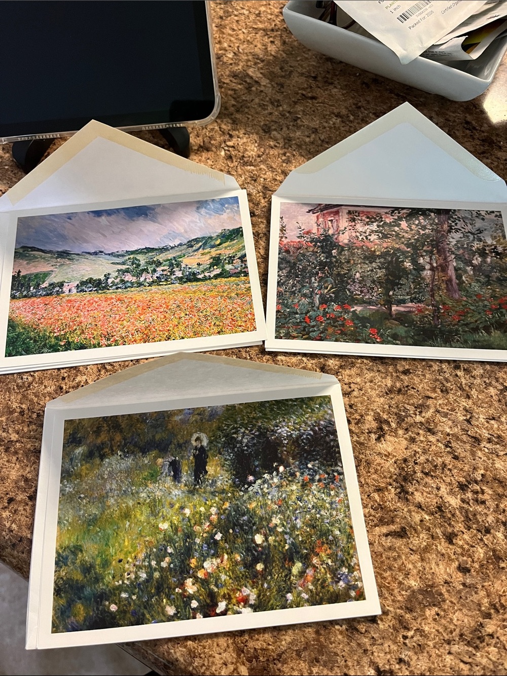 Set of Floral Impressionist Art Note Cards - Multi-Color
